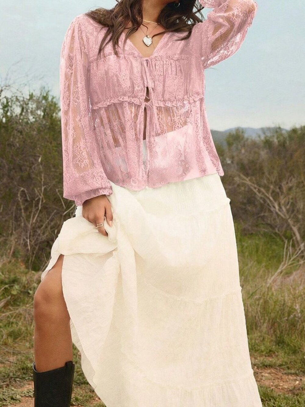 Baby Pink Elegant Women's Blouses